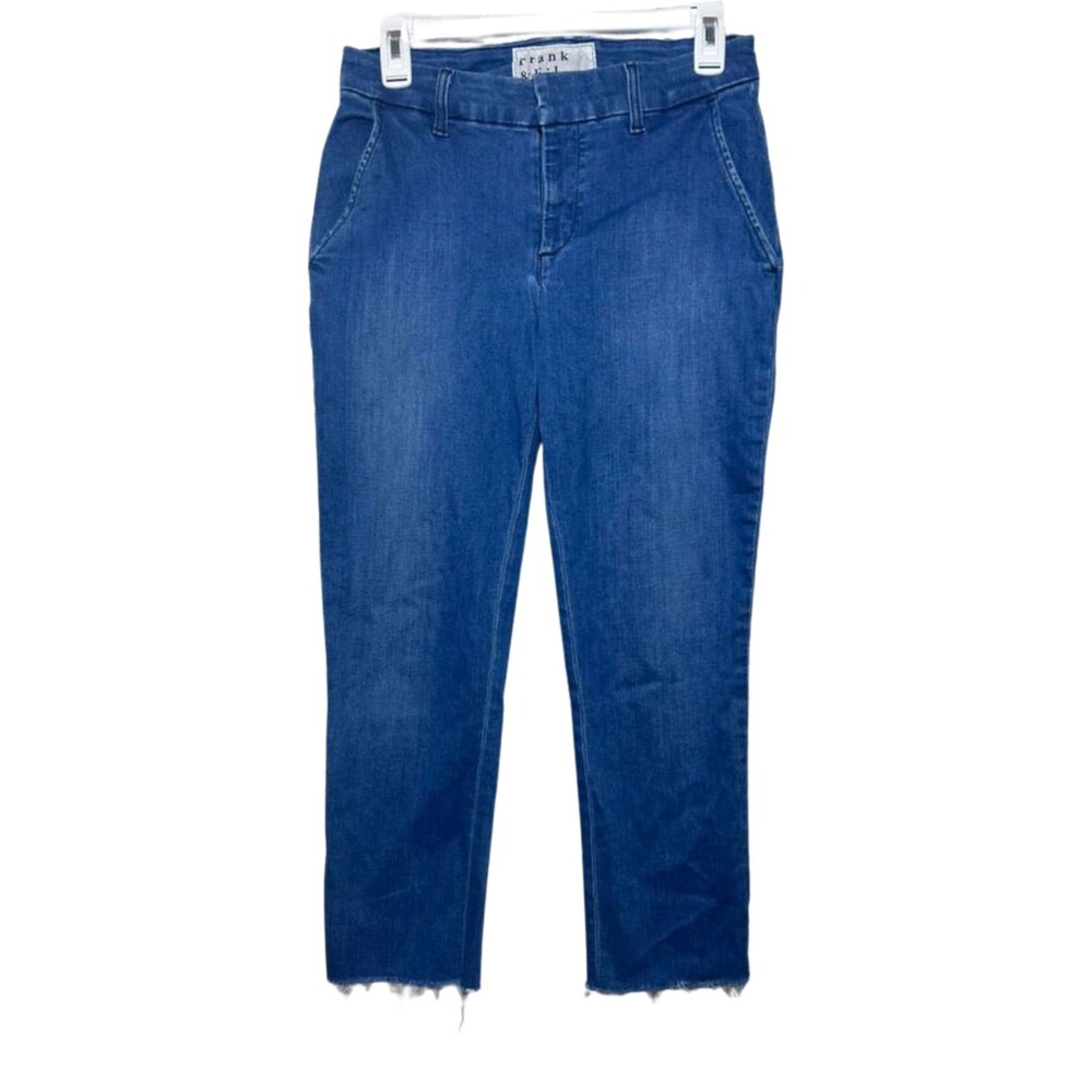 Frank & Eileen Crop Pants Women's Size 6 Blue Wicklow Italian Chino
